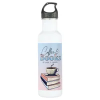 Vintage Books and Coffee is All I Need   Stainless Steel Water Bottle