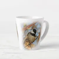 Cute Hopeful Black-Capped Chickadee Songbird Latte Mug