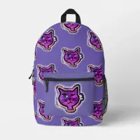 The Cosmos Sparkle Winking Cat Printed Backpack