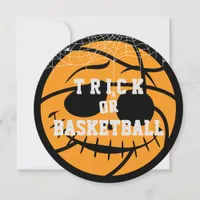 Halloween Basket Ball Trick or Basketball Birthday Invitation