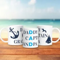 Dad Grandpa Captain Nautical  Coffee Mug