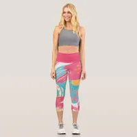 Colorful Abstract Capri Leggings