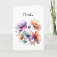 Bouquet of Watercolor Flowers Customizable Card