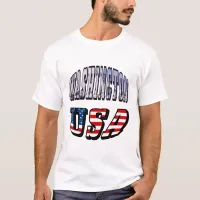 Washington State Picture and USA Text T-Shirt