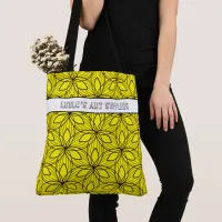 Geometric Black and Yellow Art Supply Tote Bag