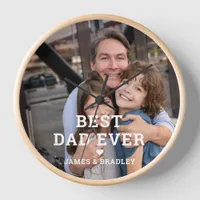 Cute Best Dad Ever Heart Collage Clock