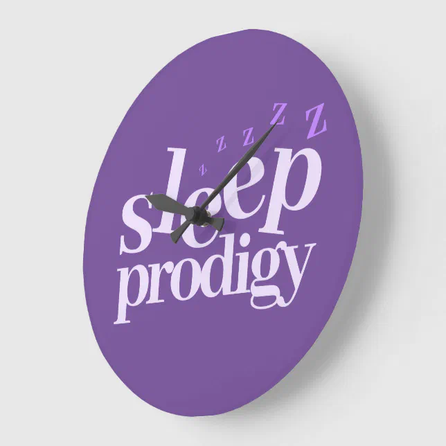 Cute Sleep Prodigy Word Art Large Clock