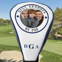 BEST GRANDPA BY PAR Photo Monogram Royal Blue Golf Head Cover