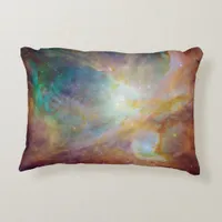 Aqua Green Orion Nebula Decorative Pillow