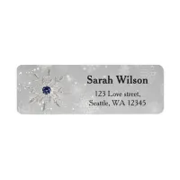 silver snowflakes bridal shower address label