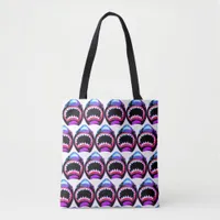 Shark Watercolor Pink Purple Illustration Tote Bag