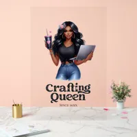 Stylish Black Crafting Queen Branding Acrylic Sign