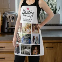 Besties for Life Script Best Friends Photo Collage Apron