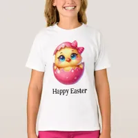 Adorable Funny Cute Easter Baby Chick Pink Egg T-Shirt