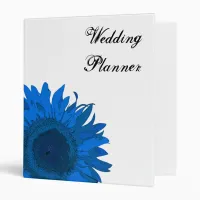 Blue Sunflower Wedding 3 Ring Binder