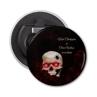 Scary floral dark moody gothic skull halloween bottle opener