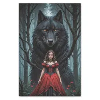 Red and the Black Wolf Tissue Paper