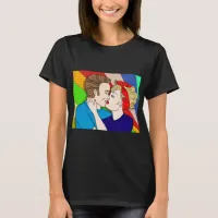 Retro 1950's Pop Art Style Couple Kissing  T-Shirt