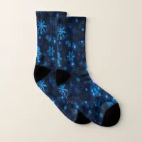 Deep Blue & Bright Snowflakes All-Over-Print Socks