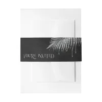 Jewel Palm Leaf You're Invited Silver ID830 Invitation Belly Band