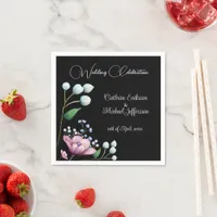 Elegant Floral Wedding Soft Botanical Romance Napkins