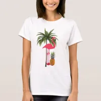 Palm Tree, Pink Flamingo, Pineapple Women's Shirt