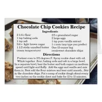 Chocolate Chip Cookie Recipe Card