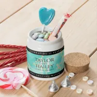 Elegant 11th Turquoise Wedding Anniversary Candy Jar
