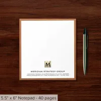 Elegant Business Monogram Notepad