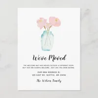 Simple Floral We Have Moved New Address Moving  Postcard