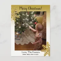 Faded Gold Family Photo Christmas Card