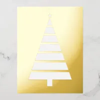 Foil Christmas Tree, Simple Design Foil Holiday Postcard