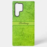 Green Glitter Artsy Abstract Add Name Samsung Galaxy Case