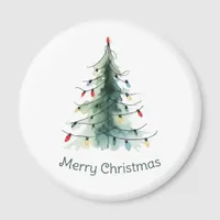 Minimalist Watercolor Christmas Tree Magnet