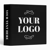 Black and White Flourish Business Logo 3 Ring Binder