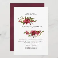 Watercolor Floral Christmas Rehearsal Dinner Invitation