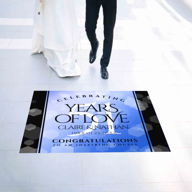 Elegant 51st Sapphire Wedding Anniversary Floor Decals