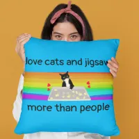 cats and jigsaws puzzle gift jigsaw box with cat throw pillow