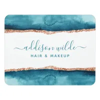 Teal And Gold Watercolor Business Door Sign