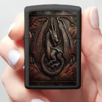 Carved Mountain Dragon Zippo Lighter