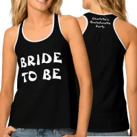 Bride To Be | Black And White Bachelorette Name Tank Top