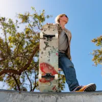 Butterfly and a Red Heart Skateboard