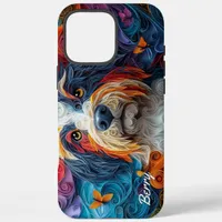 Colorful Bearded Collie Portrait iPhone 16 Pro Max Case