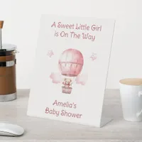 Sweet Little Girl on the Way Baby Shower Pedestal Sign