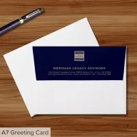 Custom Business Envelope with Navy Blue Back Flap