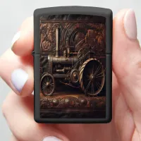 Antique Tractor On Leather Zippo Lighter