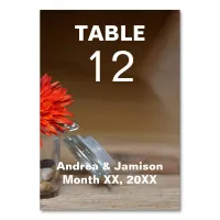 Orange Flower in Mason Jar Table Table Number