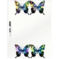 Aqua, Pink, and Yellow -  Elegant Butterflies Dry Erase Board