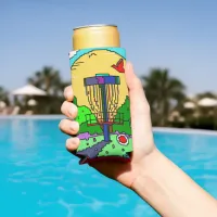 Disc Golf Pixel Art Seltzer Can Cooler