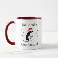 Salute' and a Chardonnay Funny Wine Quote Cat Mug